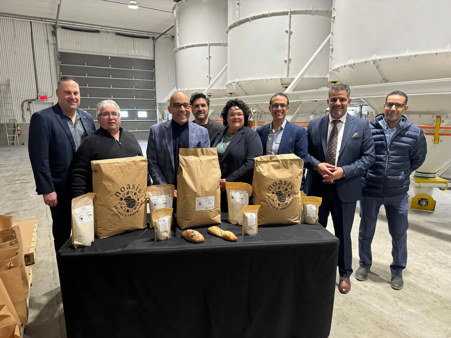 Noasis mill opening with a Canadian minister and mayor