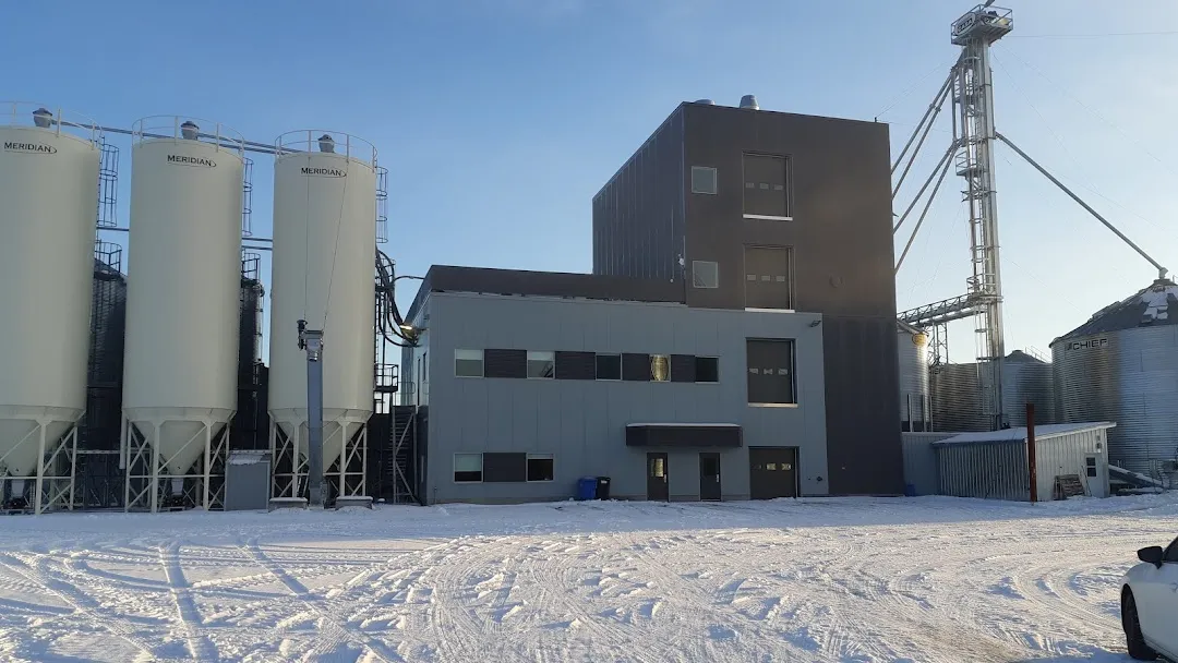 Completed flour mill with flour silos