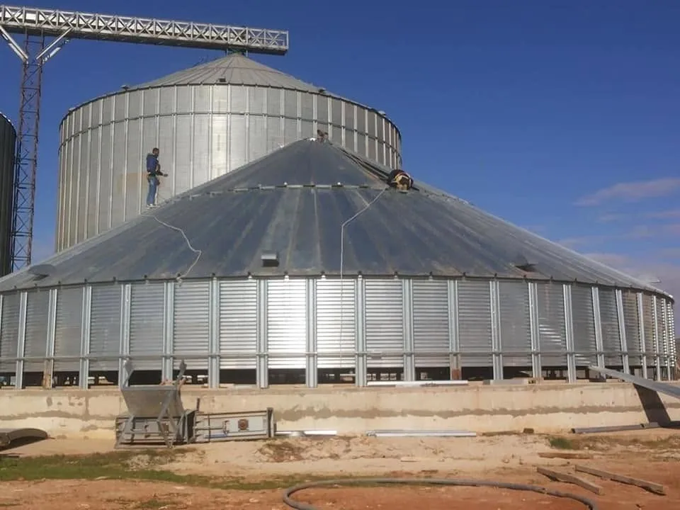 Galvanised silo erection