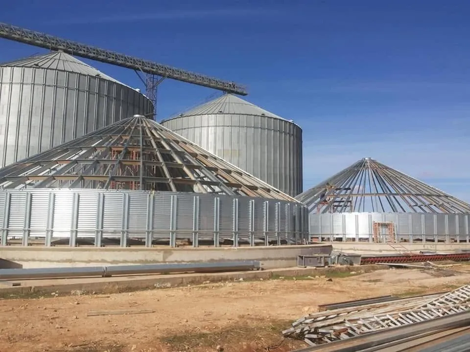 Galvanised silo erection