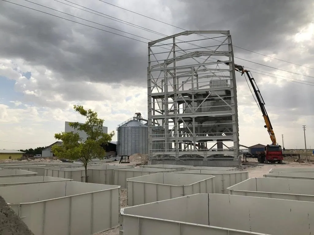 Steel chassis erection on site
