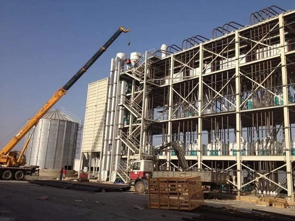 Steel chassis erection on site