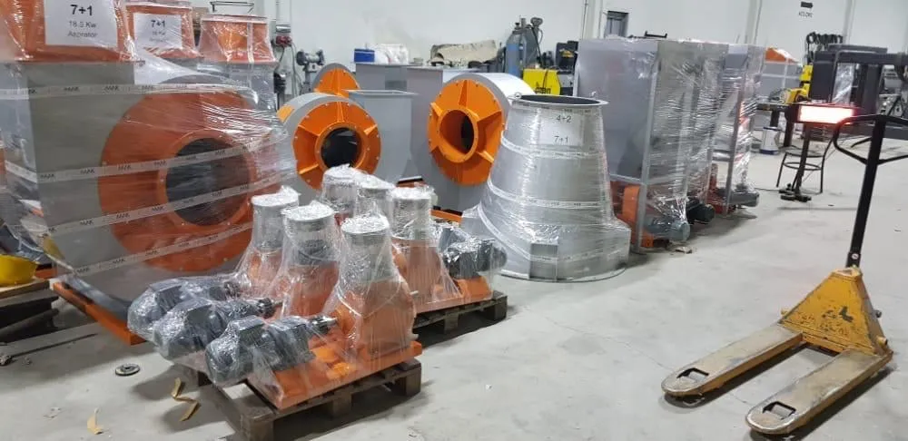 Equipment packed for shipping